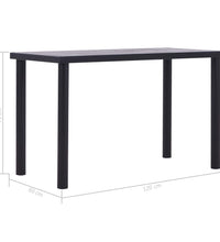 Esstisch Schwarz und Betongrau 120 x 60 x 75 cm MDF