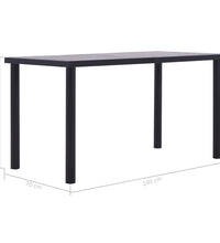 Esstisch Schwarz und Betongrau 140 x 70 x 75 cm MDF