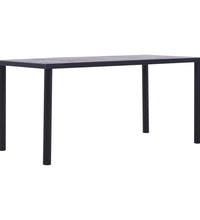 Esstisch Schwarz und Betongrau 160 x 80 x 75 cm MDF