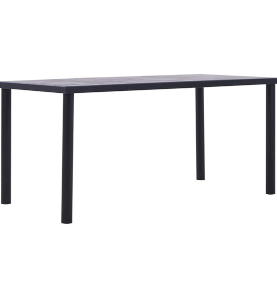 Esstisch Schwarz und Betongrau 160 x 80 x 75 cm MDF