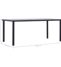Esstisch Schwarz und Betongrau 180 x 90 x 75 cm MDF
