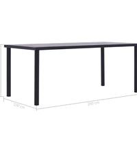 Esstisch Schwarz und Betongrau 200 x 100 x 75 cm MDF