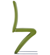 Esszimmerstühle in Zick-Zack-Form 2 Stk. Grün Kunstleder