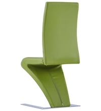 Esszimmerstühle in Zick-Zack-Form 2 Stk. Grün Kunstleder