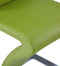 Esszimmerstühle in Zick-Zack-Form 2 Stk. Grün Kunstleder