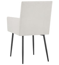 Esszimmerstühle mit Armlehnen 2 Stk. Creme Stoff