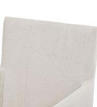 Esszimmerstühle mit Armlehnen 2 Stk. Creme Stoff