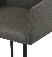 Esszimmerstühle mit Armlehnen 2 Stk. Taupe Stoff
