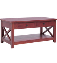 Couchtisch Braun 100×55×46 cm Massivholz Mahagoni