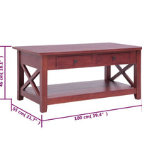Couchtisch Braun 100×55×46 cm Massivholz Mahagoni