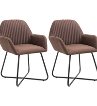 Esszimmerstühle 2 Stk. Braun Stoff