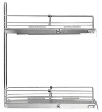 2-stufiger Ausziehbarer Küchen-Drahtkorb Silbern 47x15x54,5 cm