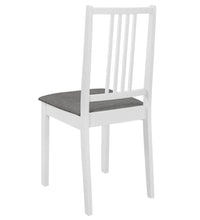 Esszimmerstühle mit Polstern 6 Stk. Weiß Massivholz