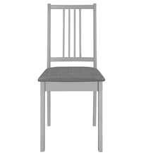 Esszimmerstühle mit Polstern 6 Stk. Grau Massivholz