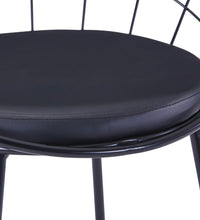 Esszimmerstühle mit Kunstledersitzen 4 Stk. Schwarz Stahl