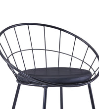 Esszimmerstühle mit Kunstledersitzen 6 Stk. Schwarz Stahl