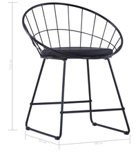 Esszimmerstühle mit Kunstledersitzen 6 Stk. Schwarz Stahl