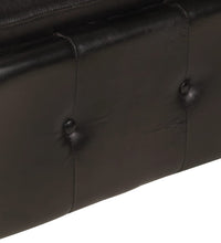 Chesterfield-Sofa 2-Sitzer Schwarz Echtleder