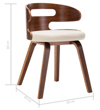Esszimmerstühle 2 Stk. Creme Bugholz und Kunstleder