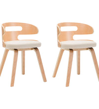 Esszimmerstühle 2 Stk. Creme Bugholz und Kunstleder