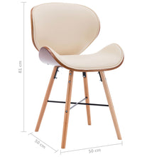 Esszimmerstühle 2 Stk. Cremeweiß Kunstleder und Bugholz