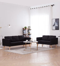 2-tlg. Sofagarnitur Stoff Schwarz