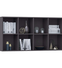 Bücherregal/Sideboard Grau 66×30×130 cm Holzwerkstoff