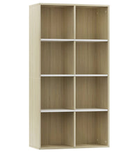 Bücherregal/Sideboard Weiß Sonoma-Eiche 66×30×130 cm