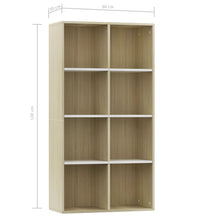 Bücherregal/Sideboard Weiß Sonoma-Eiche 66×30×130 cm