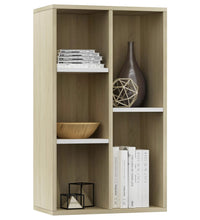 Bücherregal/Sideboard Weiß Sonoma-Eiche 50x25x80 cm