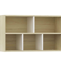 Bücherregal/Sideboard Weiß Sonoma-Eiche 50x25x80 cm