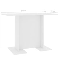 Esstisch Weiß 110x60x75 cm Holzwerkstoff