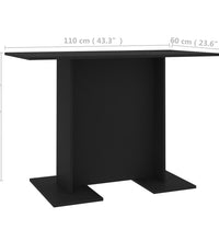 Esstisch Schwarz 110x60x75 cm Holzwerkstoff