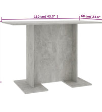 Esstisch Betongrau 110x60x75 cm Holzwerkstoff