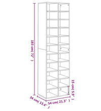 Schuhschrank Hochglanz-Grau 54x34x183 cm Holzwerkstoff