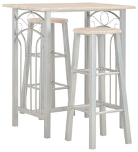 3-tlg. Bar-Set Holz und Stahl