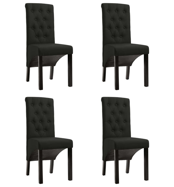 Esszimmerstühle 4 Stk. Schwarz Stoff