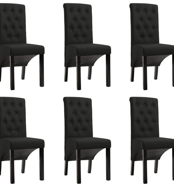 Esszimmerstühle 6 Stk. Schwarz Stoff