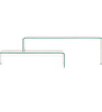 2-tlg. Couchtisch-Set 90x30x20/110x30x40 cm Hartglas