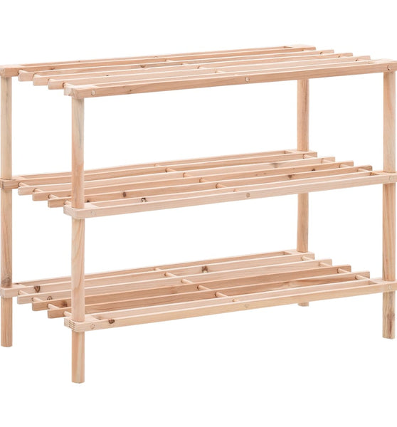 Schuhregal mit 3 Böden Massivholz Tanne