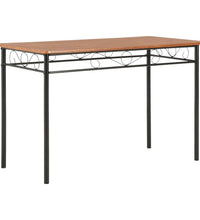 5-tlg. Essgruppe MDF und Stahl Braun