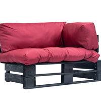 Outdoor-Sofa Paletten mit Kissen in Rot Kiefernholz