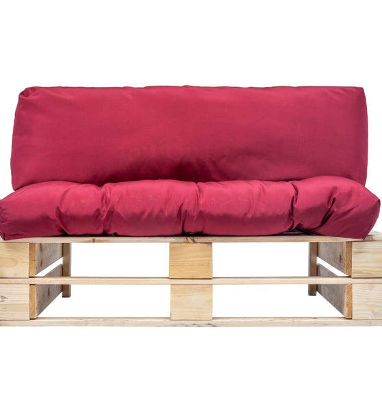 Outdoor-Sofa Paletten mit Kissen in Rot Kiefernholz