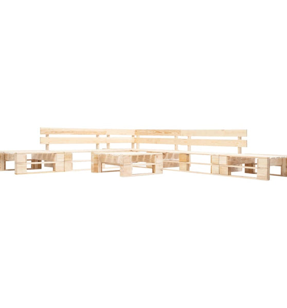 6-tlg. Paletten-Lounge-Set Holz Natur