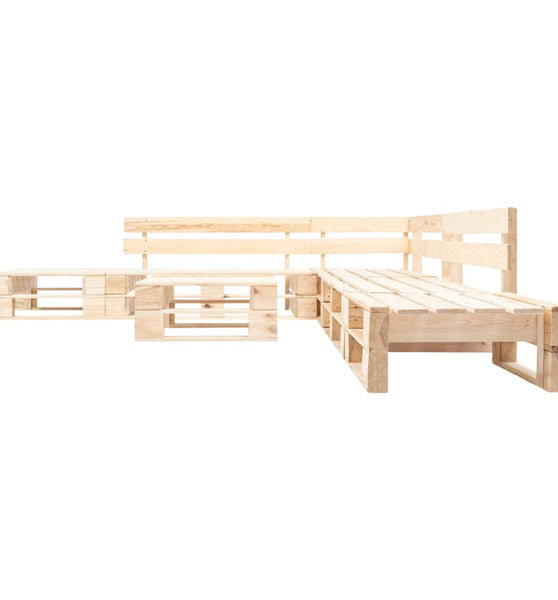 6-tlg. Paletten-Lounge-Set Holz Natur