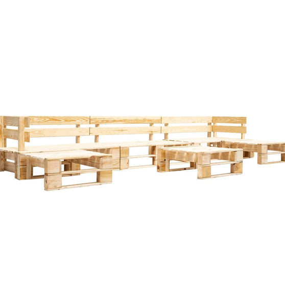 6-tlg. Paletten-Lounge-Set Holz Natur