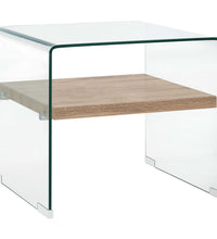 Couchtisch Transparent 50×50×45 cm Hartglas