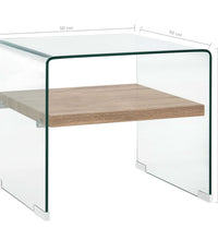 Couchtisch Transparent 50×50×45 cm Hartglas