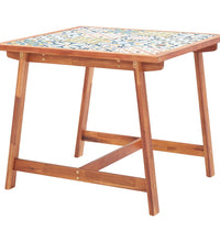 Garten-Esstisch 88x88x75 cm Fliesenplatte Massivholz Akazie