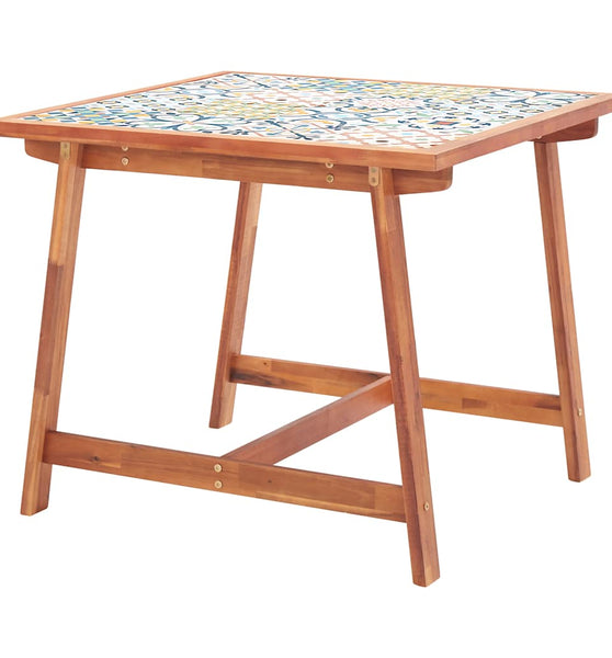 Garten-Esstisch 88x88x75 cm Fliesenplatte Massivholz Akazie